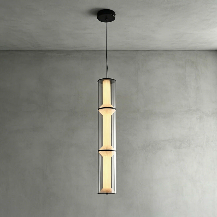 Vellore Pendant Light - Smoked Glass Bamboo Pendant for Dining | Vinlighting