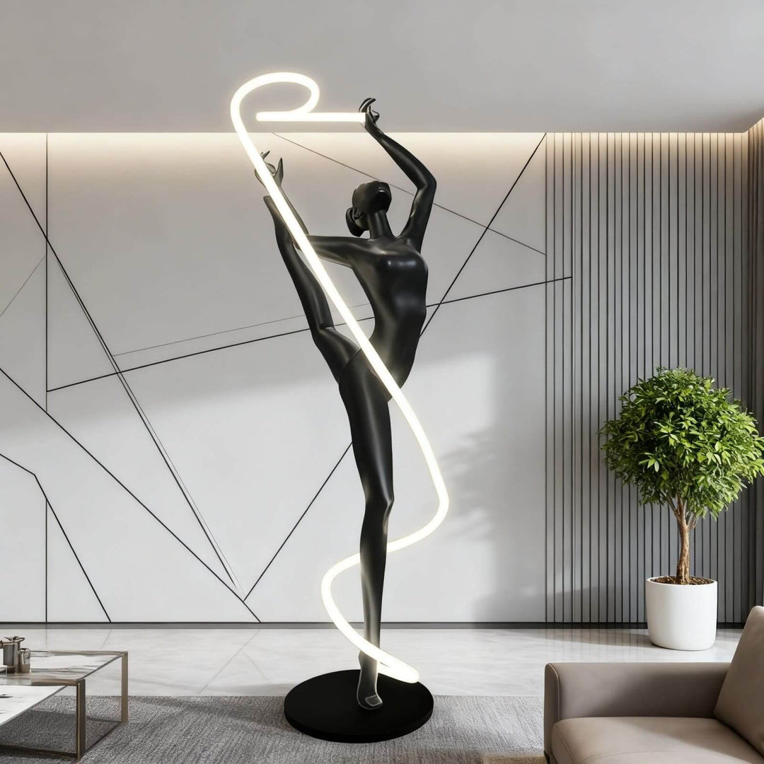 Veloma Black Sculpture Floor Lamp – Modern Art Deco