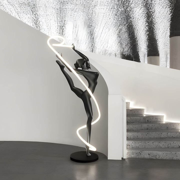 Veloma Black Sculpture Floor Lamp – Modern Art Deco