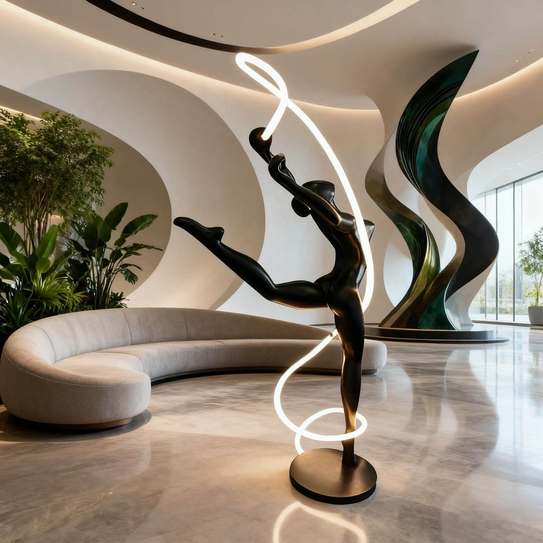 Veloma Black Sculpture Floor Lamp – Modern Art Deco