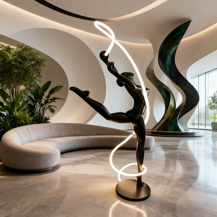 Veloma Black Sculpture Floor Lamp – Modern Art Deco