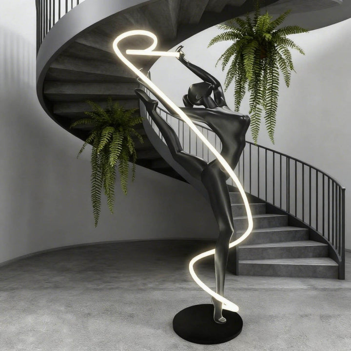 Veloma Black Sculpture Floor Lamp – Modern Art Deco