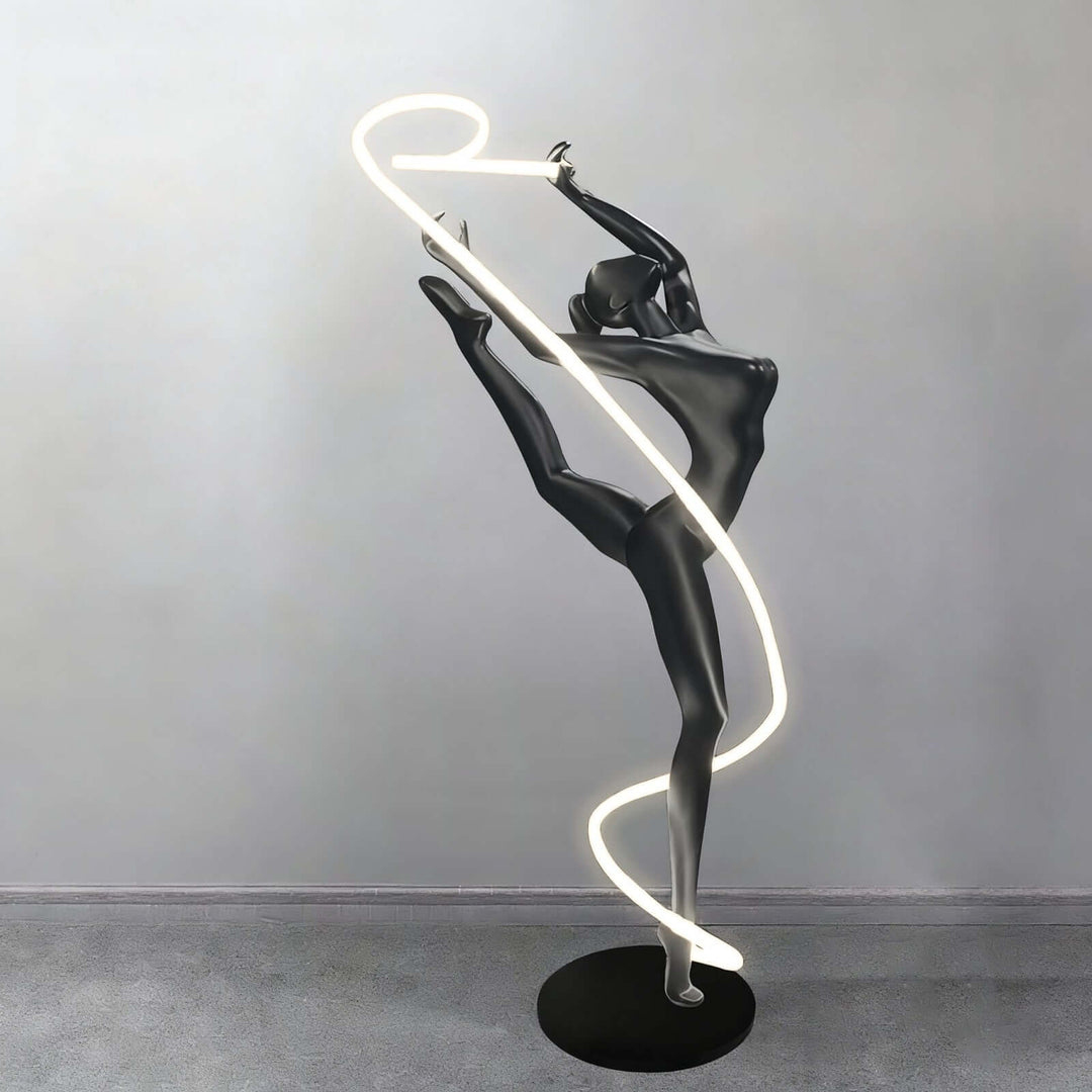 Veloma Black Sculpture Floor Lamp – Modern Art Deco