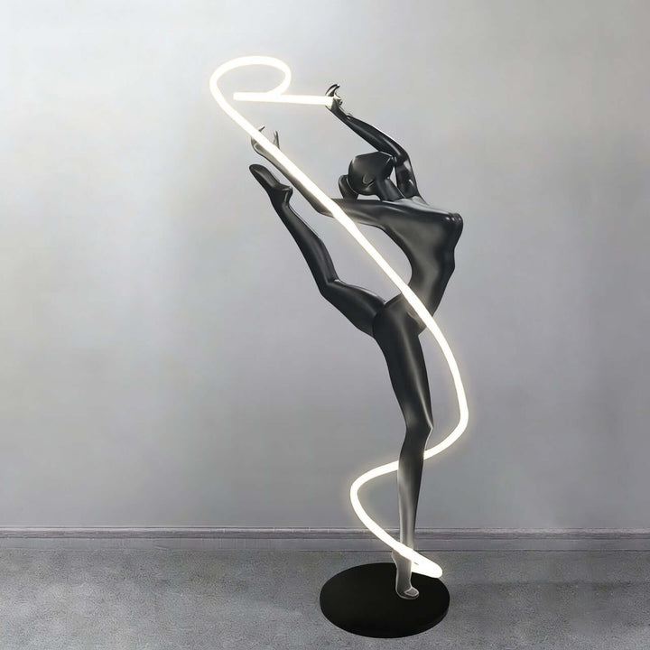 Veloma Black Sculpture Floor Lamp – Modern Art Deco
