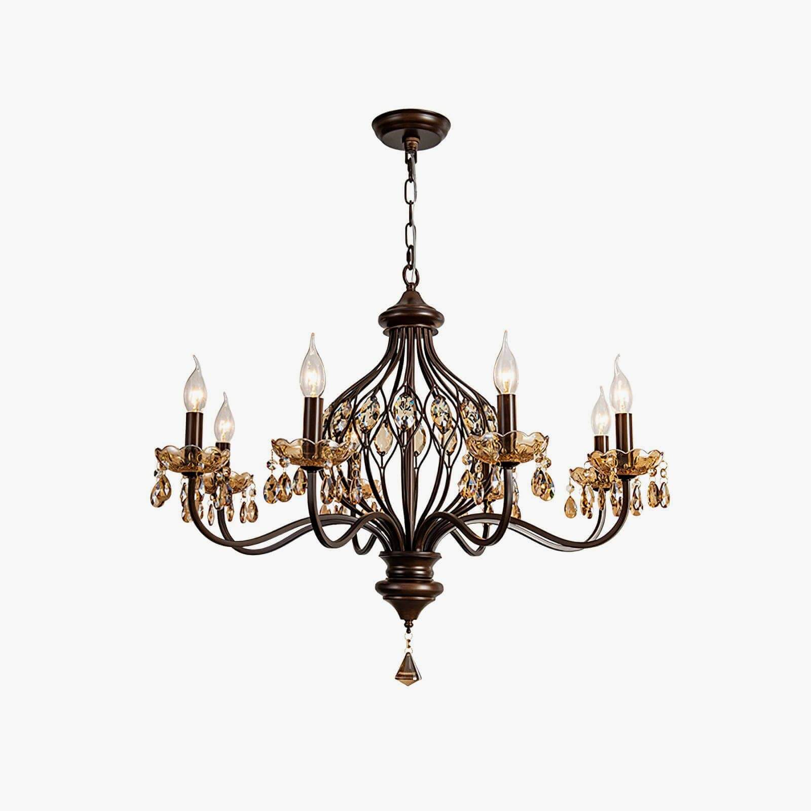 Velora Chandelier: Raindrop Crystal & Candle Style Lighting