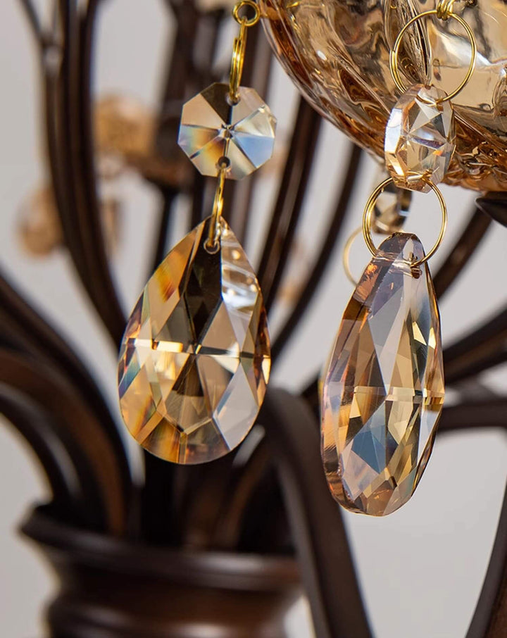 Velora Chandelier: Raindrop Crystal & Candle Style Lighting