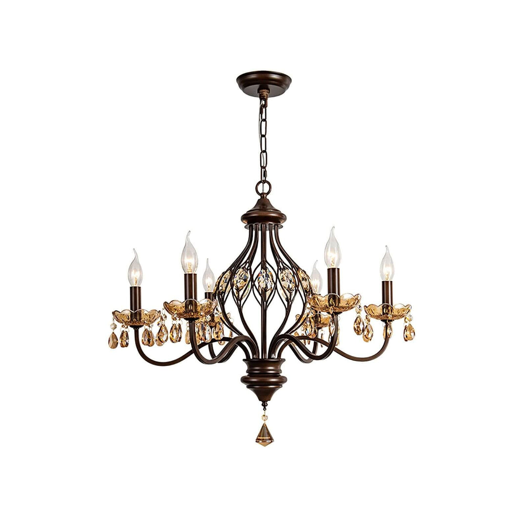 Velora Chandelier: Raindrop Crystal & Candle Style Lighting