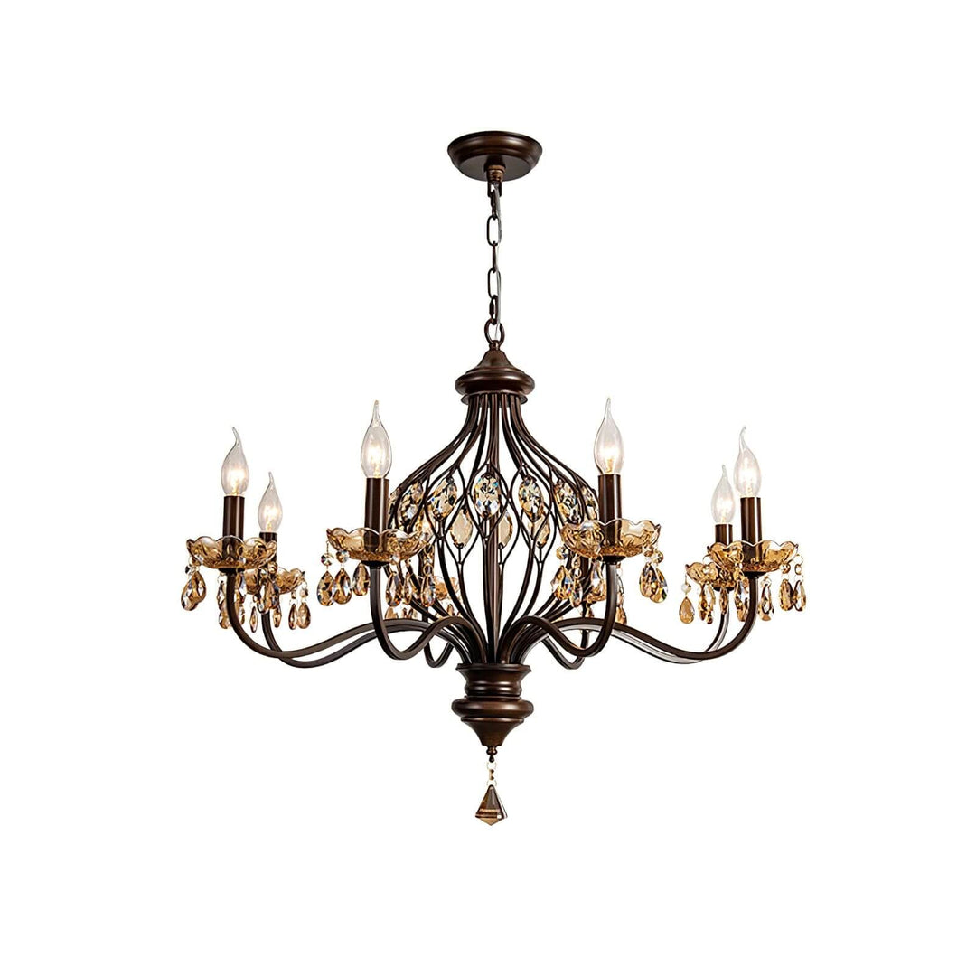 Velora Chandelier: Raindrop Crystal & Candle Style Lighting