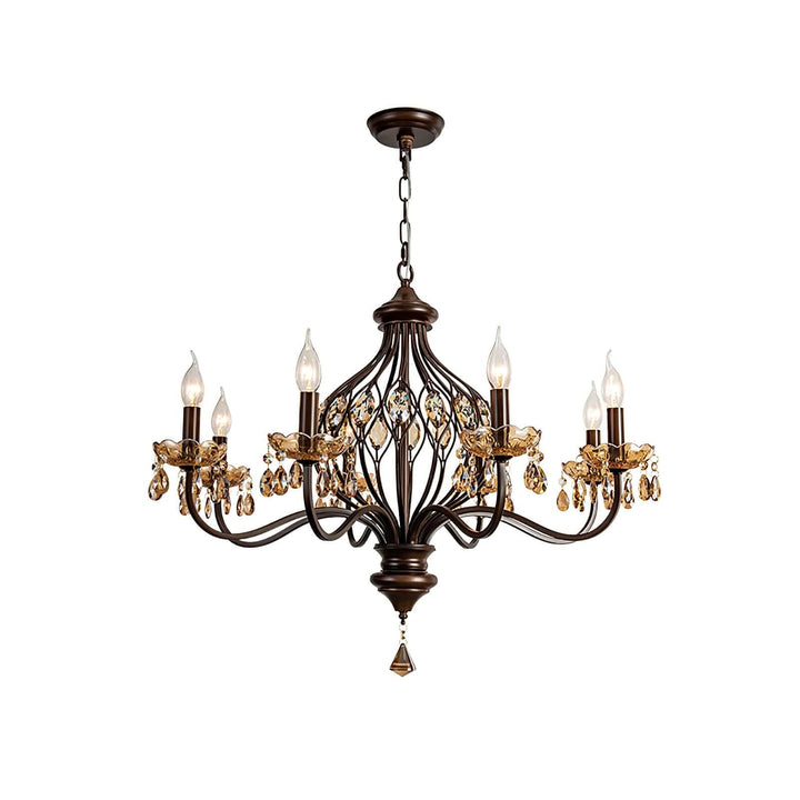 Velora Chandelier: Raindrop Crystal & Candle Style Lighting