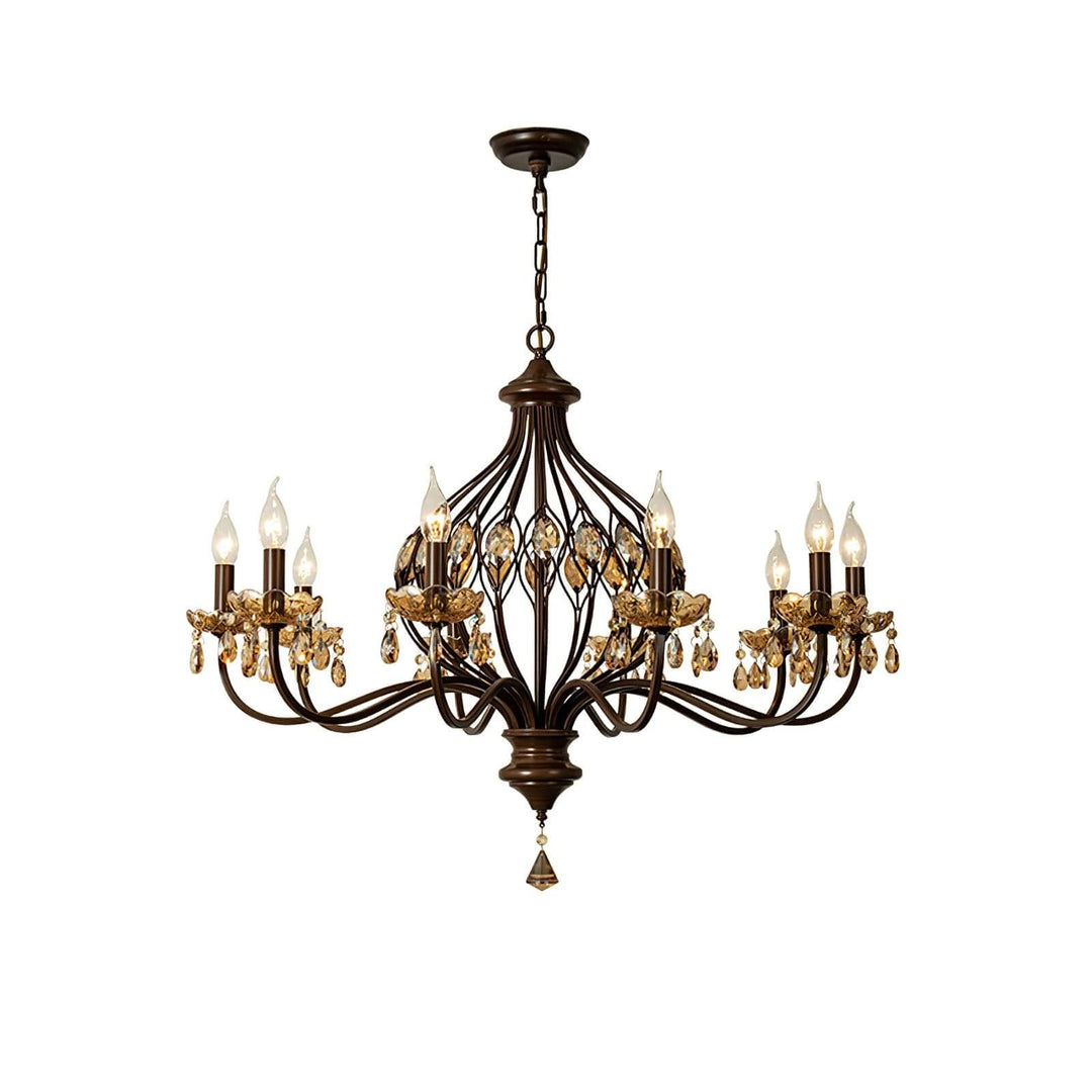 Velora Chandelier: Raindrop Crystal & Candle Style Lighting