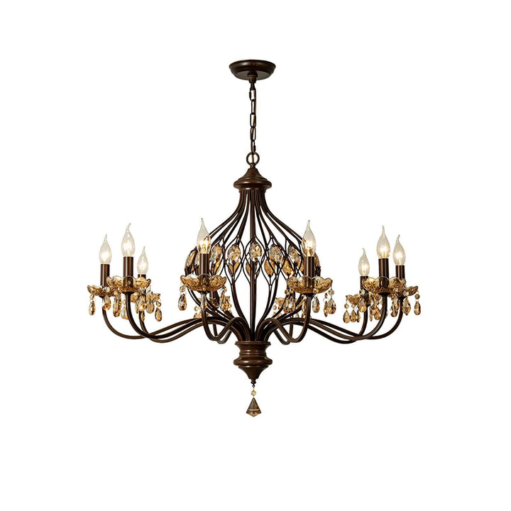 Velora Chandelier: Raindrop Crystal & Candle Style Lighting