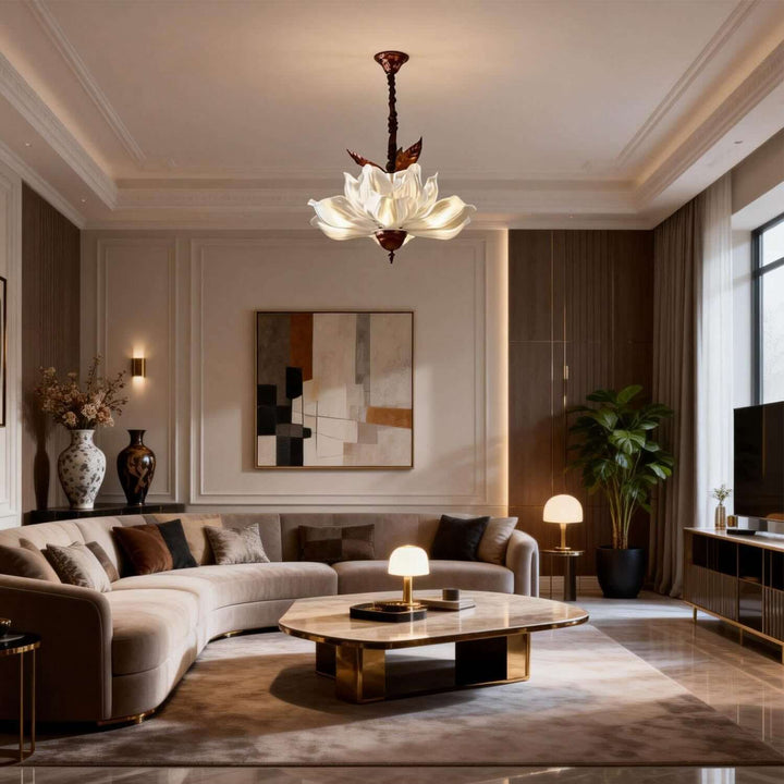 Veltra Chandelier – French Creative Petal Acrylic Light