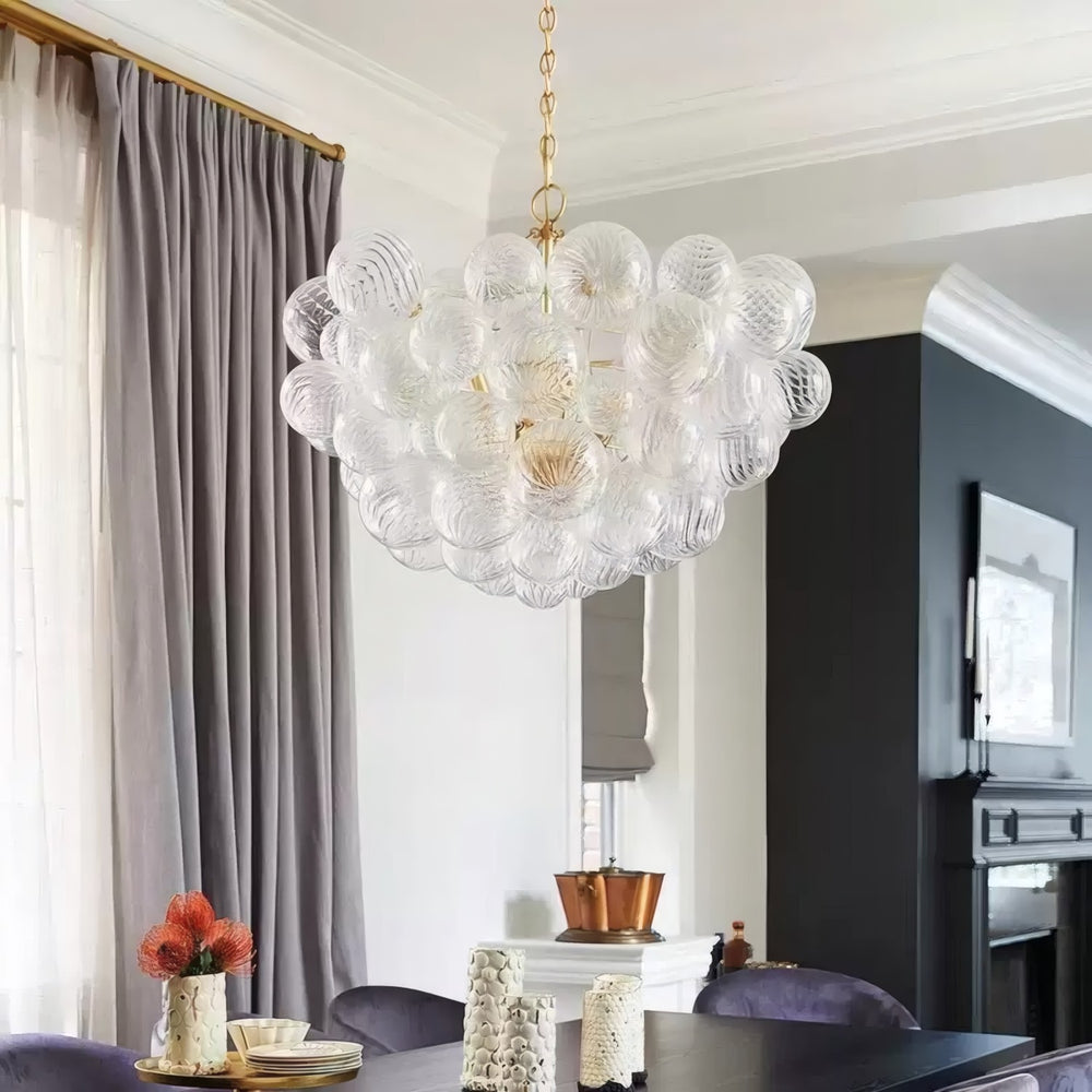 Veluno Chandelier - Modern Glass Bubble Light for Living Room