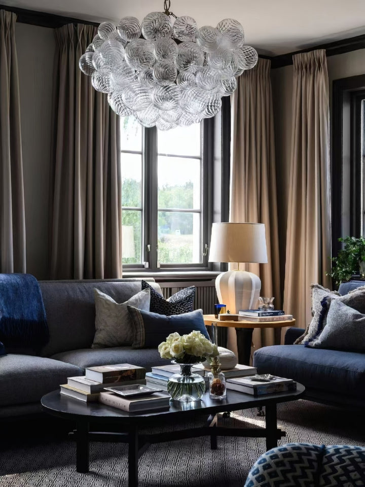 Veluno Chandelier - Modern Glass Bubble Light for Living Room