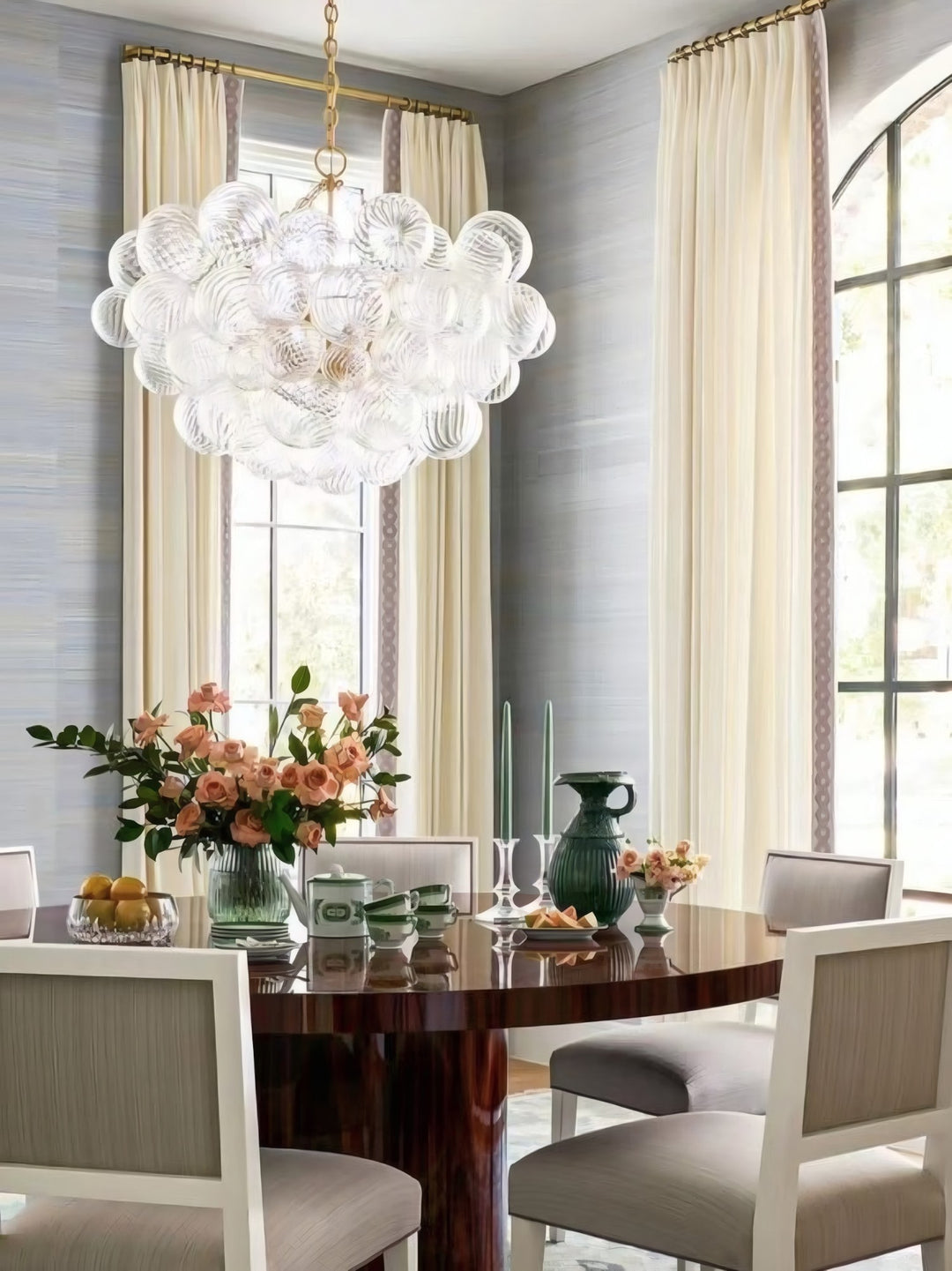Veluno Chandelier - Modern Glass Bubble Light for Living Room