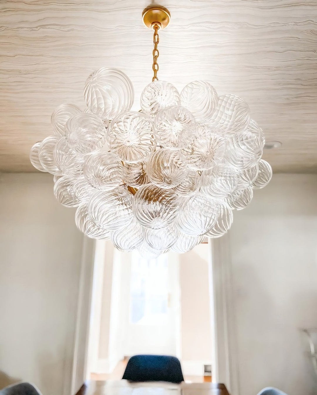 Veluno Chandelier - Modern Glass Bubble Light for Living Room