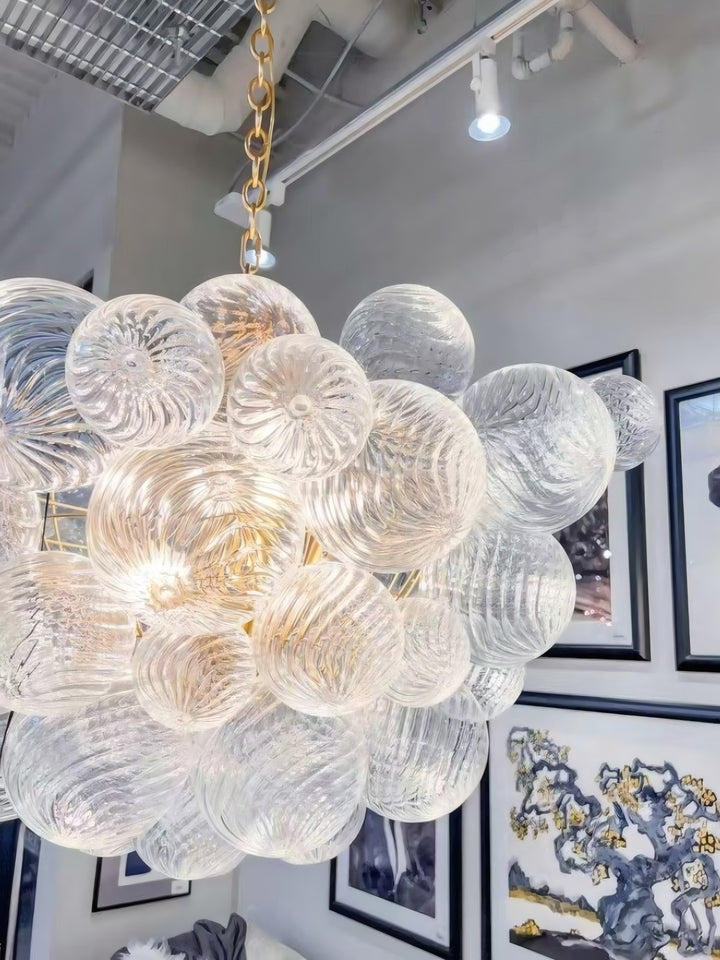 Veluno Chandelier - Modern Glass Bubble Light for Living Room