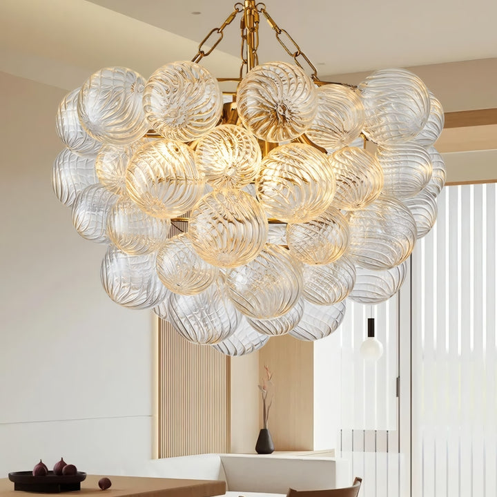 Veluno Chandelier - Modern Glass Bubble Light for Living Room
