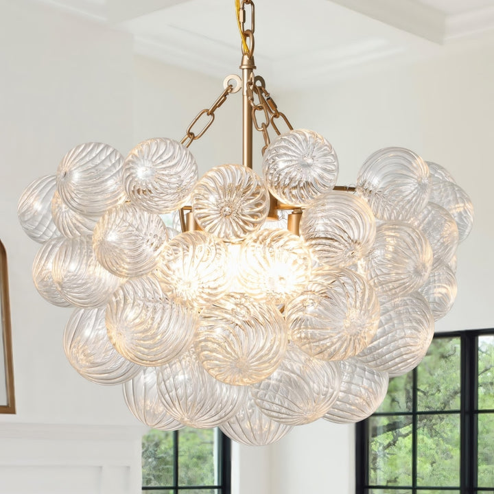 Veluno Chandelier - Modern Glass Bubble Light for Living Room