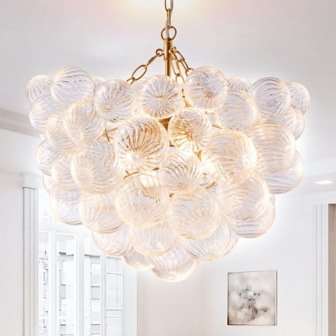 Veluno Chandelier - Modern Glass Bubble Light for Living Room