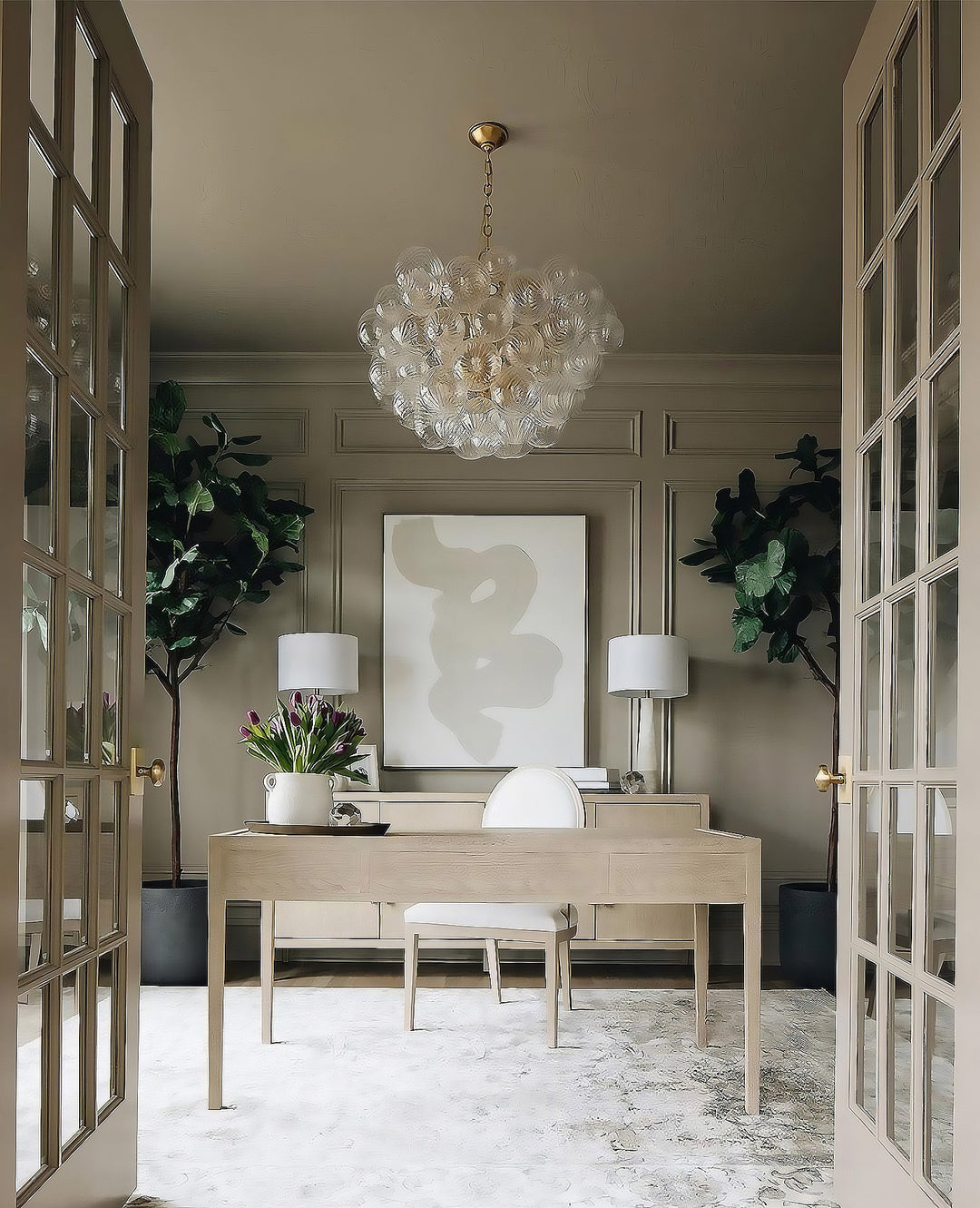 Veluno Chandelier - Modern Glass Bubble Light for Living Room