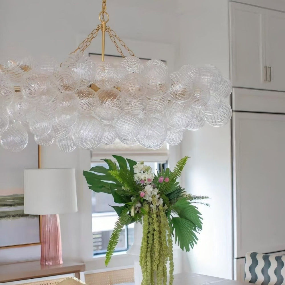 Veluno Glass Chandelier – Modern Bubble Light for Living Room