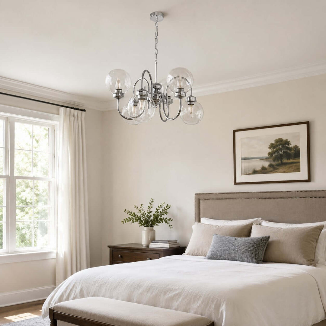 Verene Minimalist Globe Chandelier - Modern Glass Dining Room Light | Vinlighting