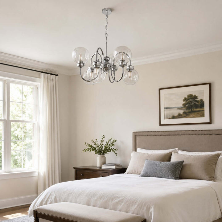 Verene Minimalist Globe Chandelier - Modern Glass Dining Room Light | Vinlighting