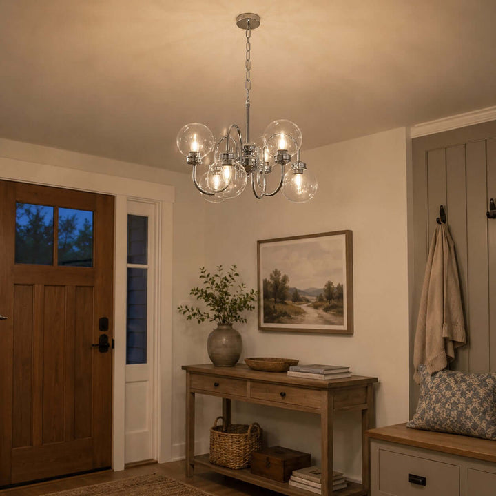 Verene Minimalist Globe Chandelier - Modern Glass Dining Room Light | Vinlighting