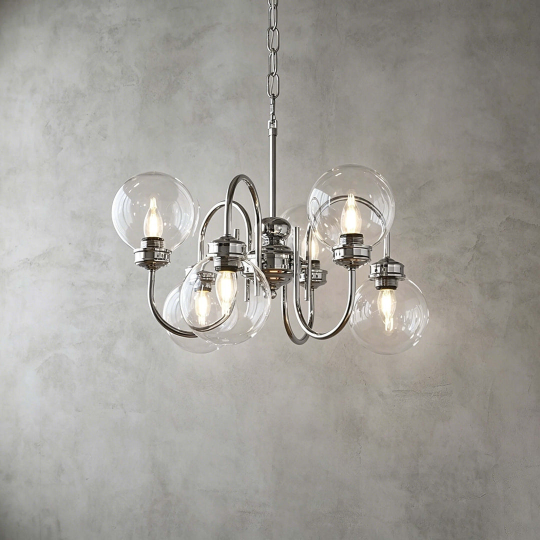 Verene Minimalist Globe Chandelier - Modern Glass Dining Room Light | Vinlighting