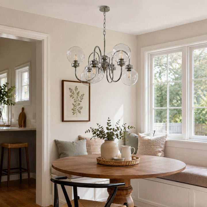 Verene Minimalist Globe Chandelier - Modern Glass Dining Room Light | Vinlighting