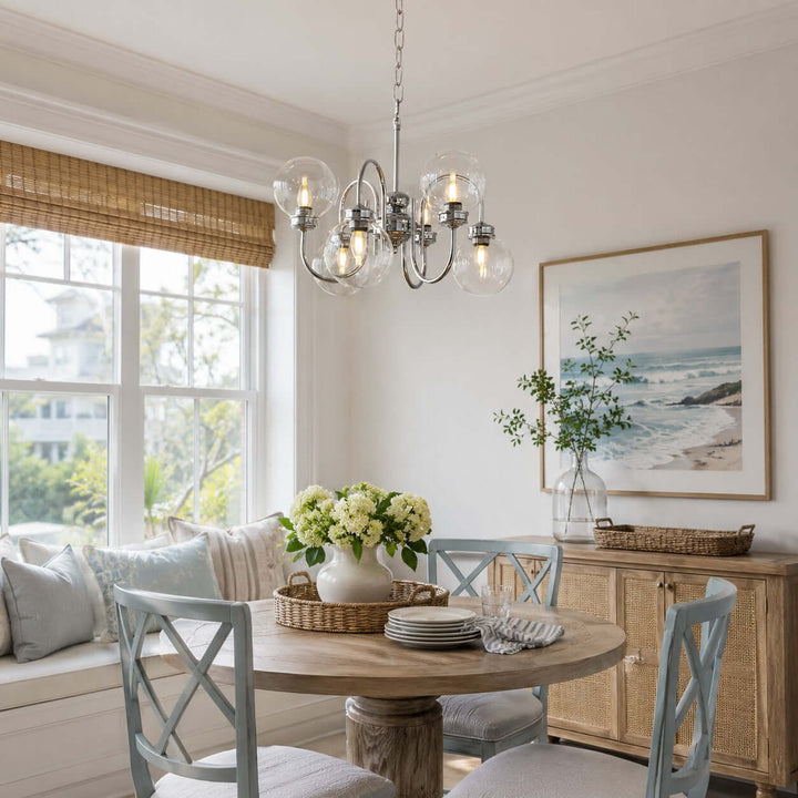 Verene Minimalist Globe Chandelier - Modern Glass Dining Room Light | Vinlighting