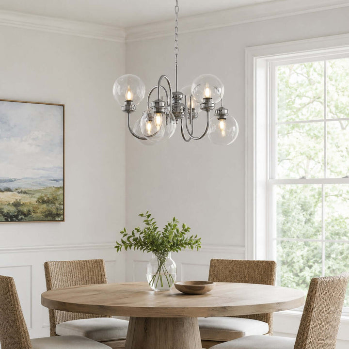 Verene Minimalist Globe Chandelier - Modern Glass Dining Room Light | Vinlighting