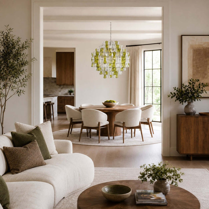 Verina Chandelier - Glass Chandelier for Stairway and High Ceilings