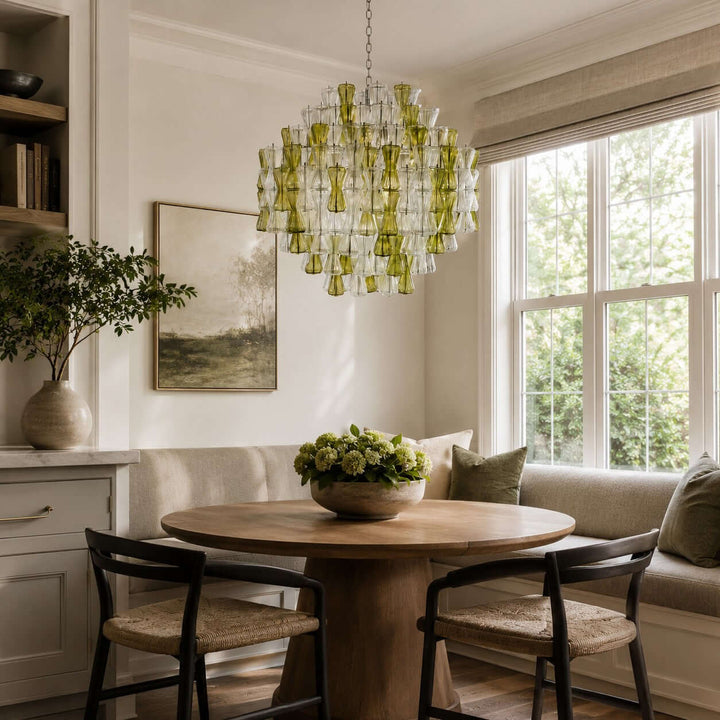 Verina Chandelier - Glass Chandelier for Stairway and High Ceilings