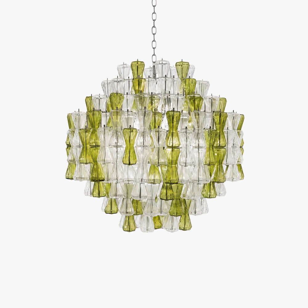 Verina Chandelier - Glass Chandelier for Stairway and High Ceilings