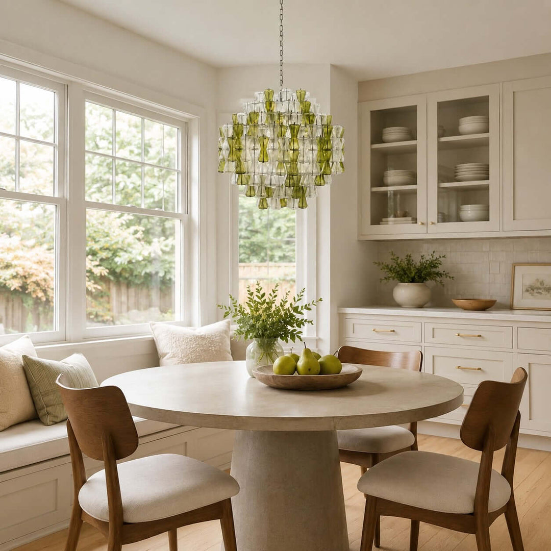 Verina Chandelier - Glass Chandelier for Stairway and High Ceilings