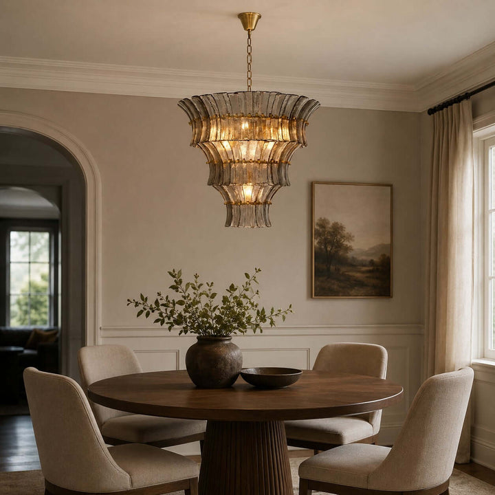 Vessara Chandelier | French Vintage Gray Glass Chandelier