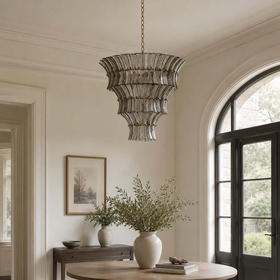 Vessara Chandelier | French Vintage Gray Glass Chandelier