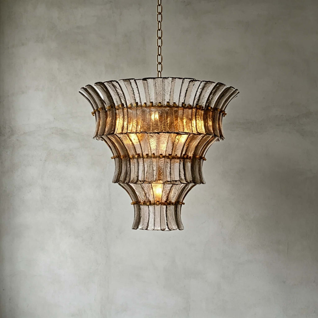 Vessara Chandelier | French Vintage Gray Glass Chandelier