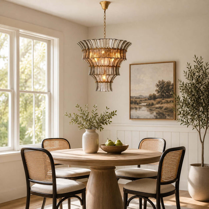 Vessara Chandelier | French Vintage Gray Glass Chandelier
