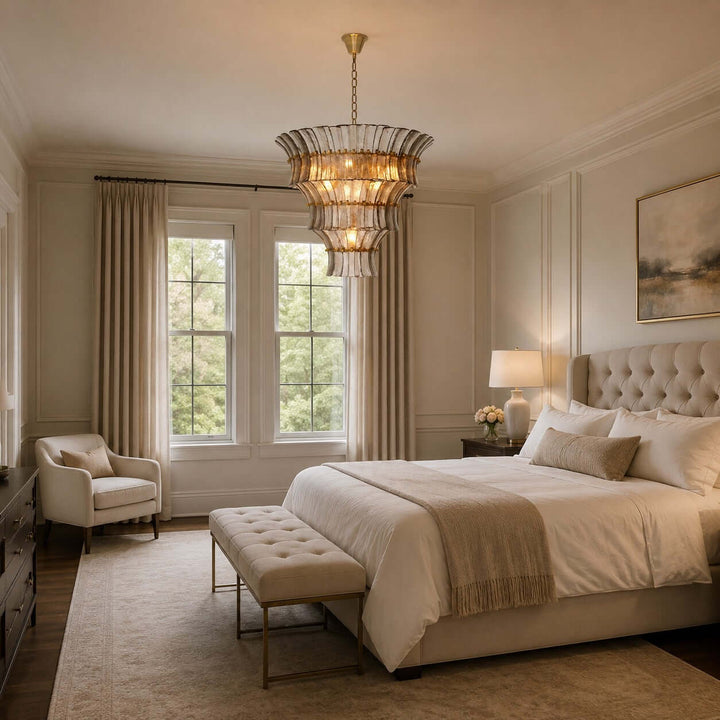 Vessara Chandelier | French Vintage Gray Glass Chandelier