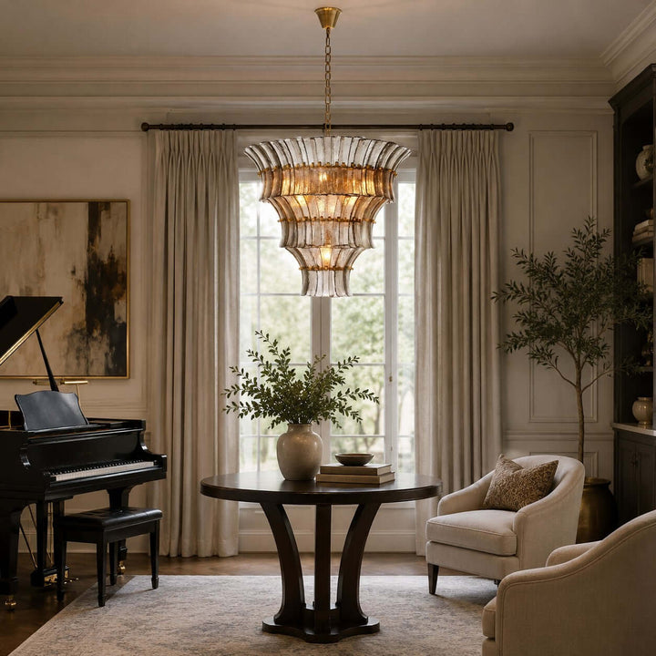 Vessara Chandelier | French Vintage Gray Glass Chandelier