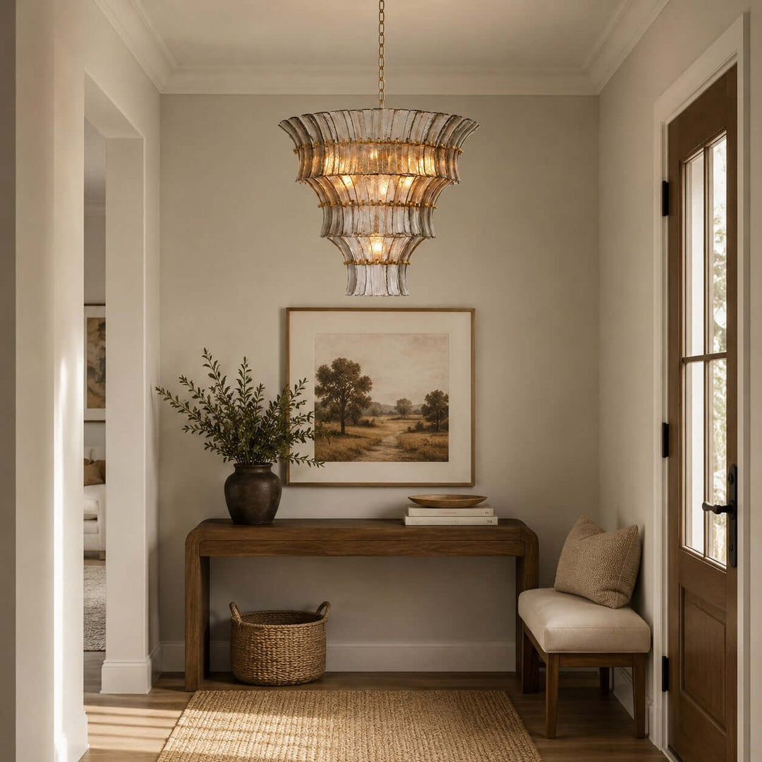 Vessara Chandelier | French Vintage Gray Glass Chandelier