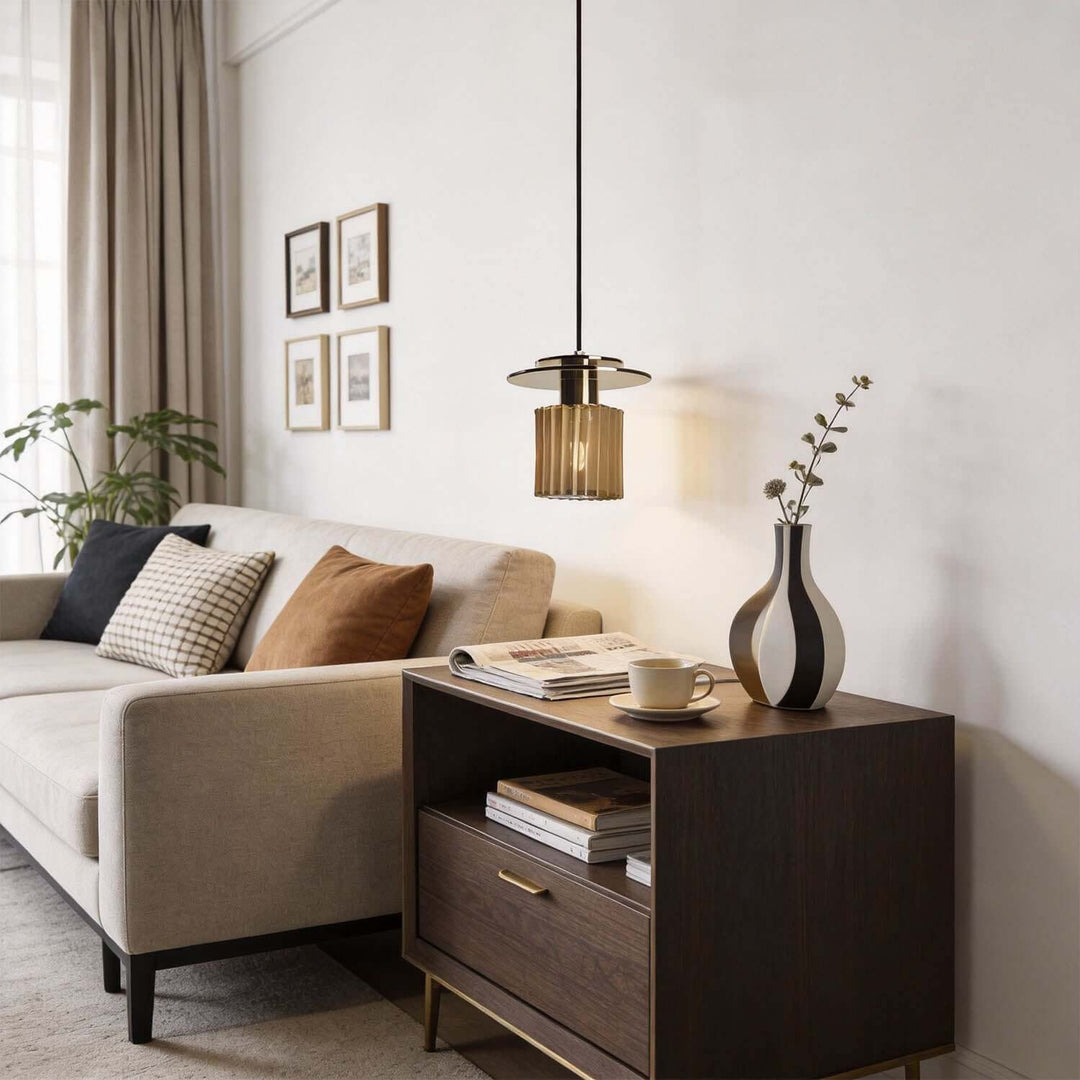 Vexlira Pendant Light – Minimalist Fabric Bar Counter Lamp