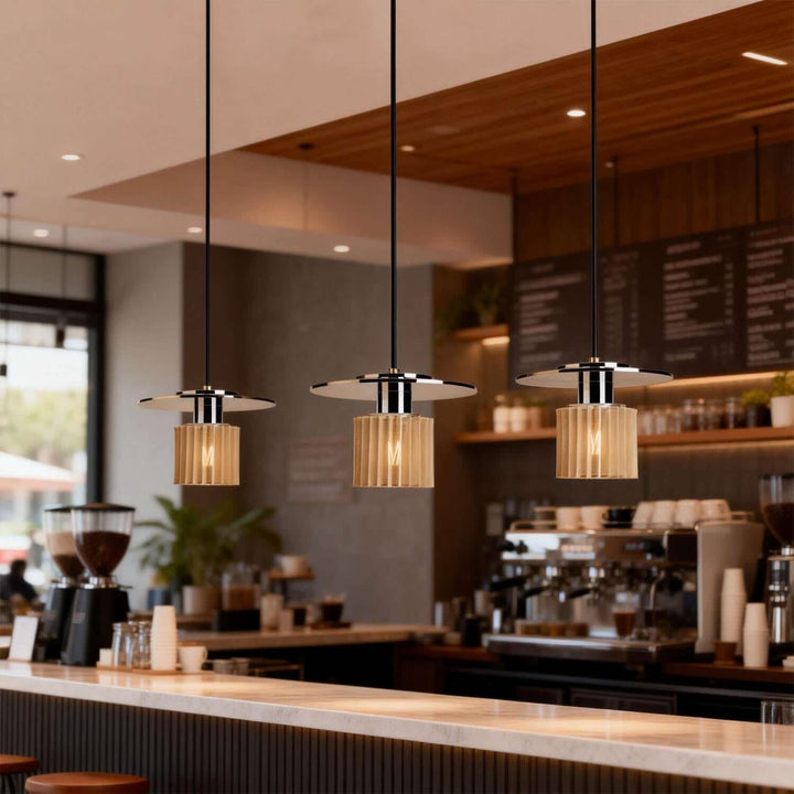 Vexlira Pendant Light – Minimalist Fabric Bar Counter Lamp