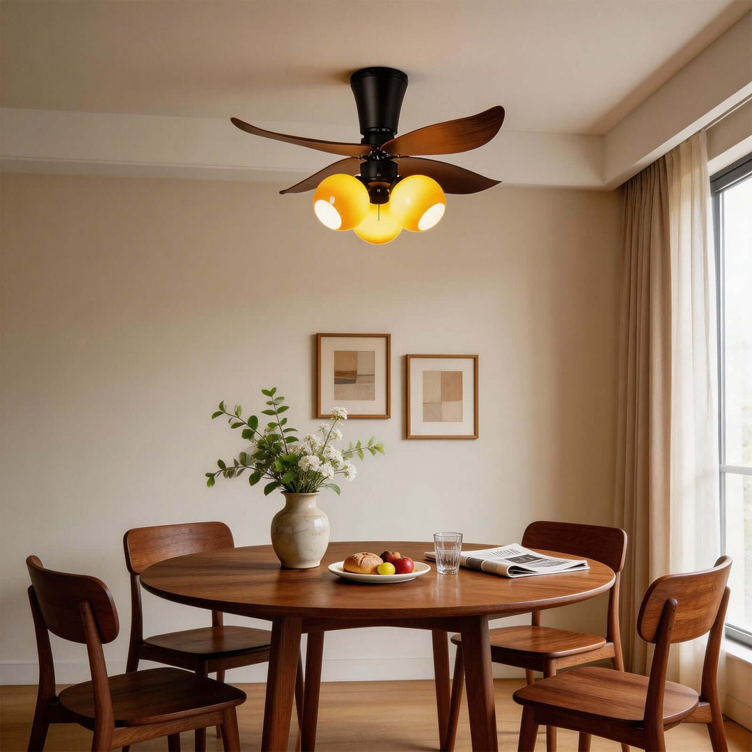 Vextro Ceiling Fan Light B - Vintage Glass Living Room Light