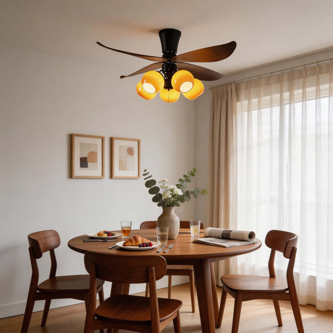 Vextro Ceiling Fan Light B - Vintage Glass Living Room Light