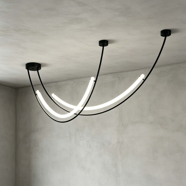 Veylen Linear Chandelier - Modern Curved Acrylic Island Light | Vinlighting