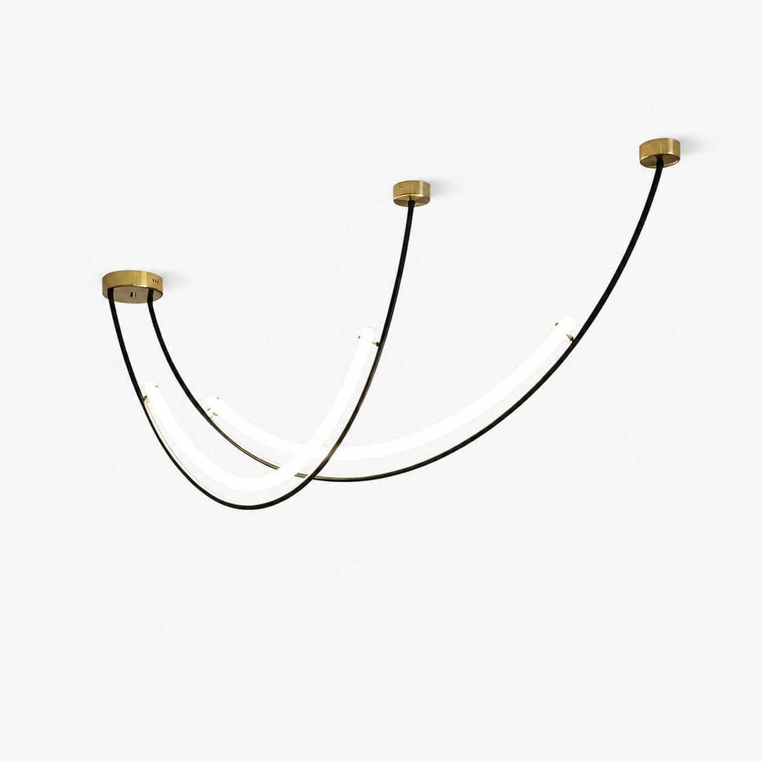 Veylen Linear Chandelier - Modern Curved Acrylic Island Light | Vinlighting